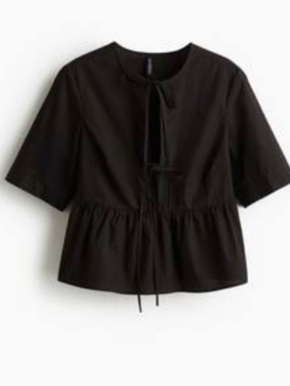 Inspired by Ganni, black tie front top